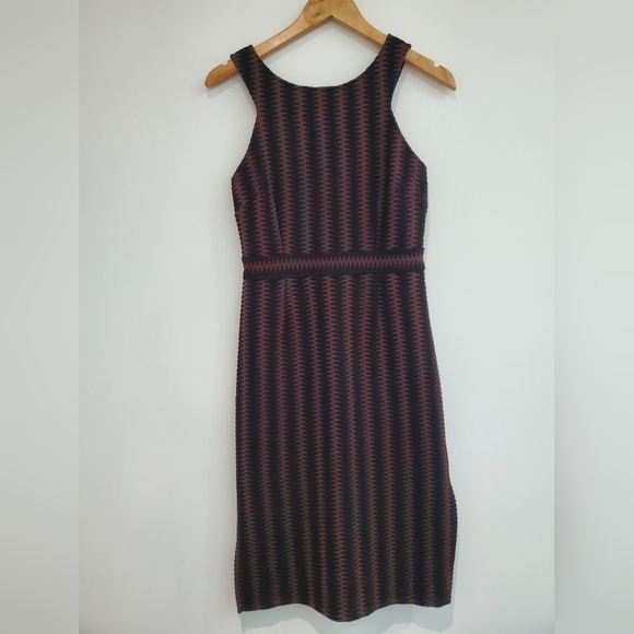 Maeve Dresses & Skirts - Anthropologie Maeve black & brown bodycon midi dress side splits size S